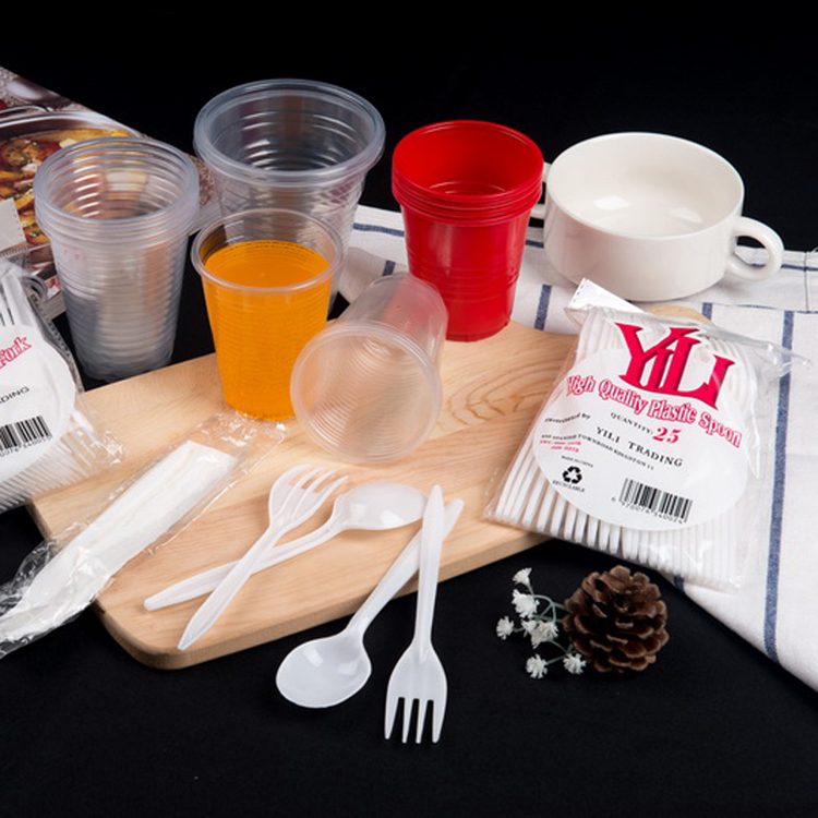 Hot Selling Plastic cutlery individual wrapped disposable cutlery kit with napkin and cup