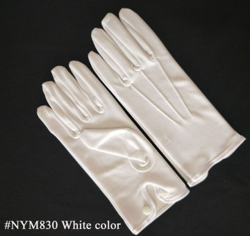 White Nylon Formal Mens Gloves with Snap Closure