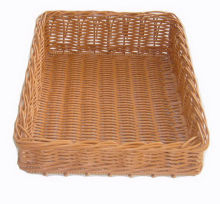 Handmade Ladder Storage Baskets For Shelves , Rattan Bread Baskets 40 * 50 * 10cm