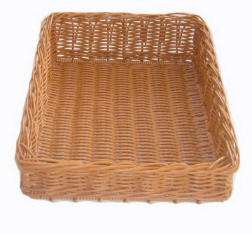 Handmade Ladder Storage Baskets For Shelves , Rattan Bread Baskets 40 * 50 * 10cm