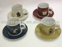 220ml Ceramic cup with saucer