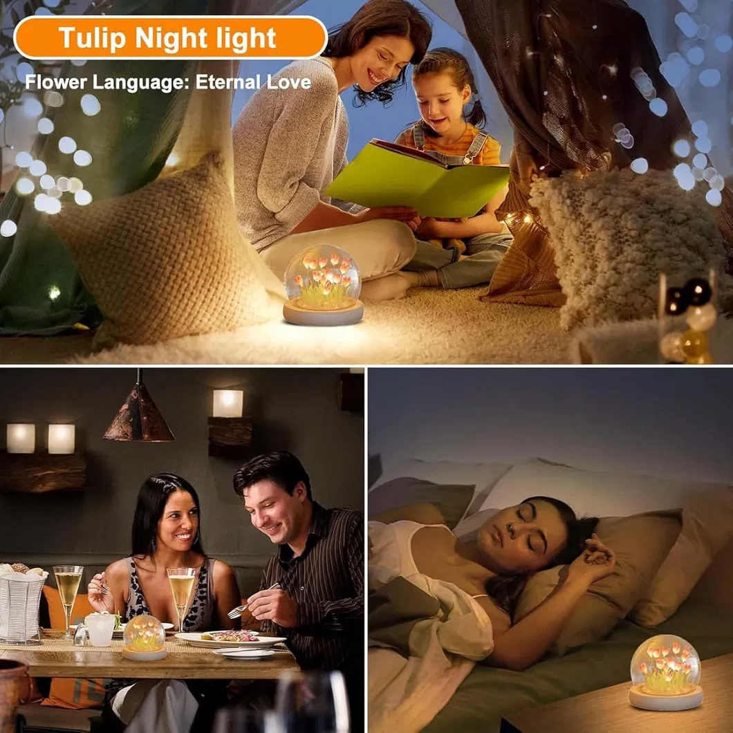 Charming Tulip Night Lamp for Romantic Bedroom Decor