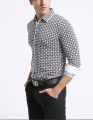 Print shirt met lange mouwen polka dot mens