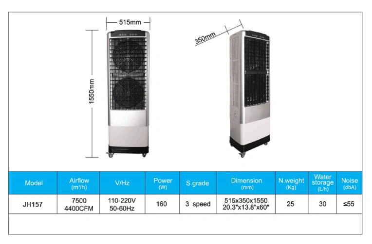 New Design Portable Air Cooling Fan with LED Remote