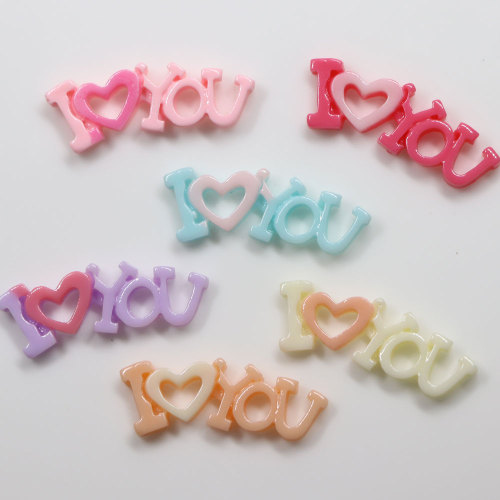 Resin Cute I Love You 12*32mm πολύχρωμο γράμμα αλφάβητο ετικέτα αυτοκόλλητα μάρκας 100τεμ/τσάντα φθηνά για χειροτεχνία DIY Scrapbooking