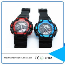 Hot Selling Dual Movement and Multi Time Zone Quartz LCD Watch for mens