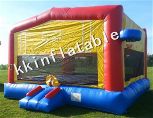 Farm Land Party backyard Inflatable Bouncer basketball hoop