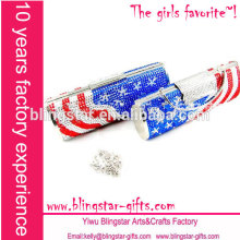 hot selling bling USA flag diamond handbag ,rhinestone handbag ,jeweled handbag ,crystal handbag