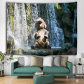 Smile Bathing Elephant Tapestry Waterfall Animal Wall Hanging Nature Tapestry do salonu Sypialnia Home Dorm Decor