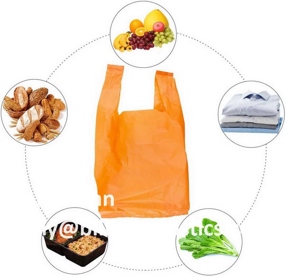 Custom Plastic Reusable Vest Carrier Plastic Shopping Bag