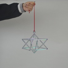 Colorful Clear Crystal Merkaba Singing Pyramid for Sound Healing and Meditation