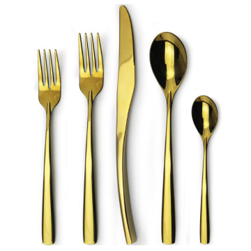 Restaurant gold plated cutlery set gold spoon fork knife set