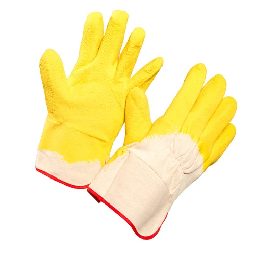 Wholesale Jersey Liner Rubber Coated Wrinkle Latex Safety Gloves