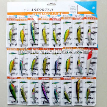 24 pcs/set hard plastic fishing lure set