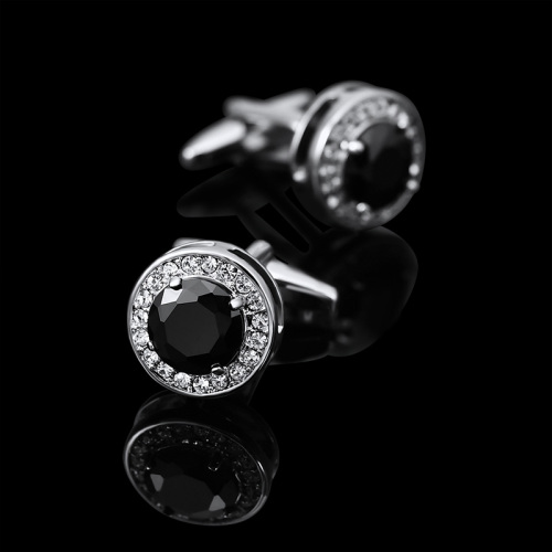 Gemelos de papel negro diamante de alta calidad de metal de moda