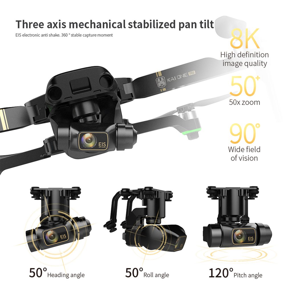 Laser Obstacle Avoidence 8K Camera 30x zoom 3-Axis gimbal GPS KAIONE KAI ONE MAX Drone with 25 min flying time