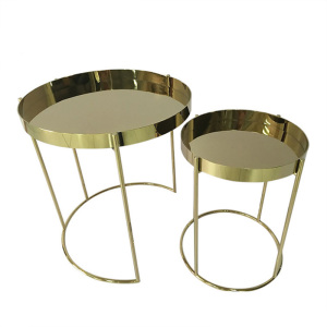 Modern simple stainless steel tray side table combination