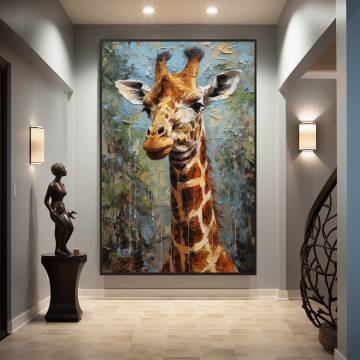 Giraffe Abstract Art Framed Poster Print - Animal Wall Decoration