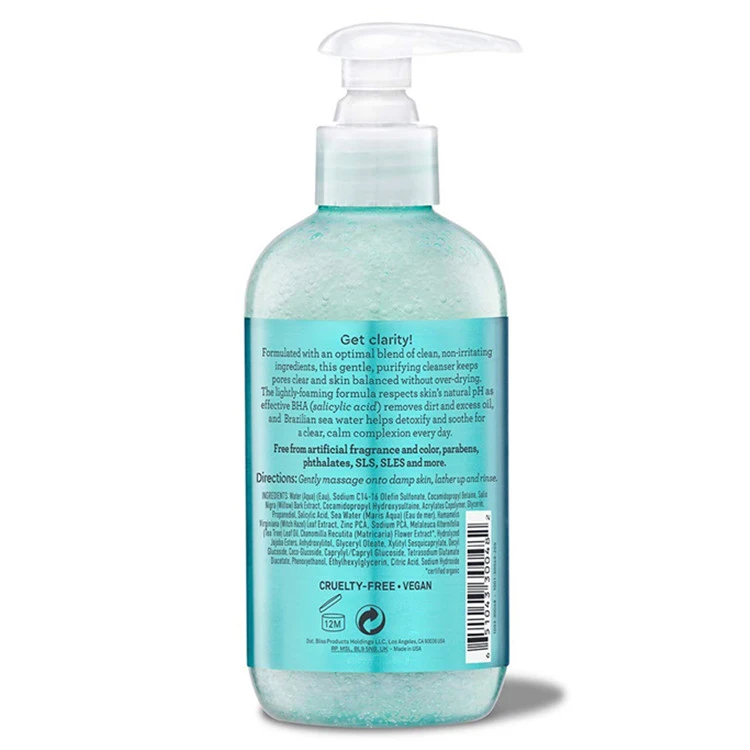 OEM/ODM Vegan Clear Genius Clarifying Gentle Gel Cleanser