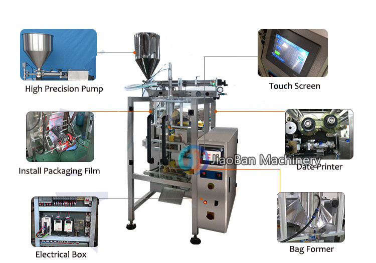 JB-420J Automatic Alcohol/Liquid Yogurt Filling Packaging and Sachet Packing Machine