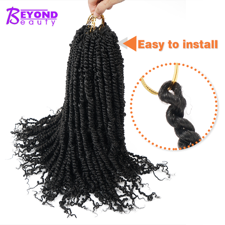 cheap Passion Spring Twists Hair Synthetic Crotchet Hair Extensions Pre looped Fluffy Twists Braiding Hair Crochet Braids Fiber