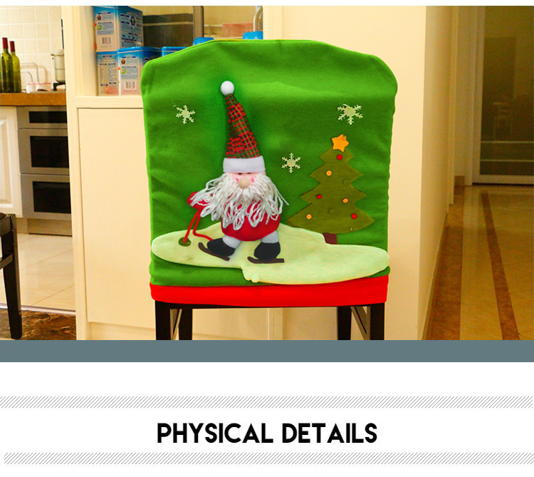 New Christmas Skiing Snowman Chair Cover Christmas Home Chair Decoration Chair Cover Christmas Product