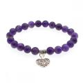 Natural Chakra Gemstone 8MM Round Beads Charms Bracelet