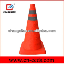 45cm 18inch retractable safety cone PP base with LED light