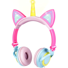 Regalo de Navidad Auriculares con cable de unicornio lindo