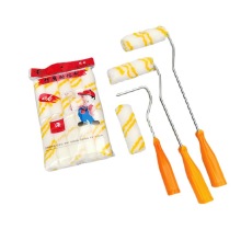 4 Inch Long Handle Wool Paint Roller with Plastic Handle