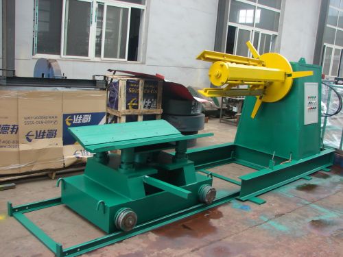 Metal Sheet Double Head Uncoiler Machine , Hydraulic Color Steel Decoiler