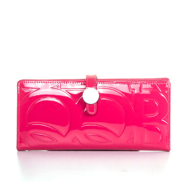 Most Popular Ladies Patent Leather Embossed Logo Long Burse (Q98 ROSE)