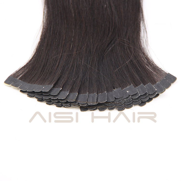 Aisi Hair Brazilian  Tape Hair Extension , Silky Straight Human Tape Hair Extension Double Drawn