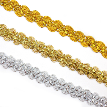 Wholesale Metallic Lace Trims: Gold Border Lace and Hot Sale Clothing Accessories