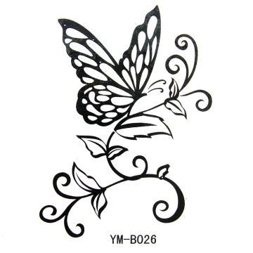 beautiful butterfly body tatoo sticker