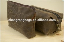 High quality and personalized waxed canvas zipper pouch , waterproof zipper pouches for men