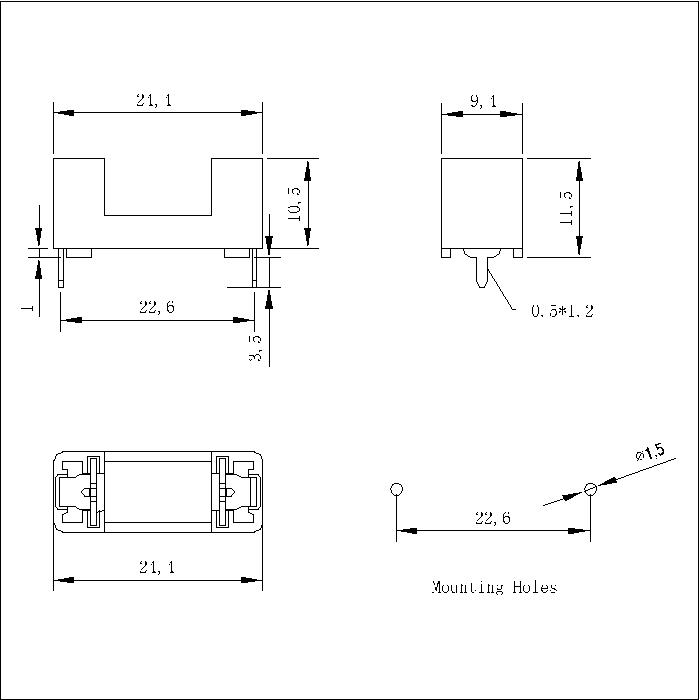 FT-A-L-SN-B-520-02 Fuse Holder For 5X20MM