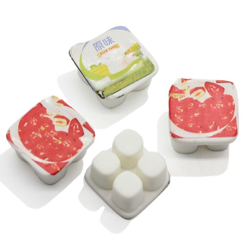 Cute Lifelike Yoghurt Resin Craft 3D Ornament Cabochon για μπρελόκ Διακόσμηση κοσμημάτων