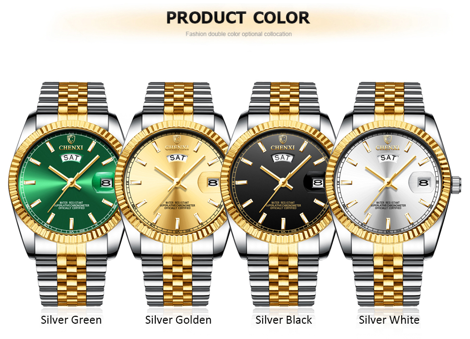 Top Luxury Brand CHENXI Men 2019 Casual Fashion Quartz Business Male Wristwatches Analog Waterproof Clock Relogio Masculino