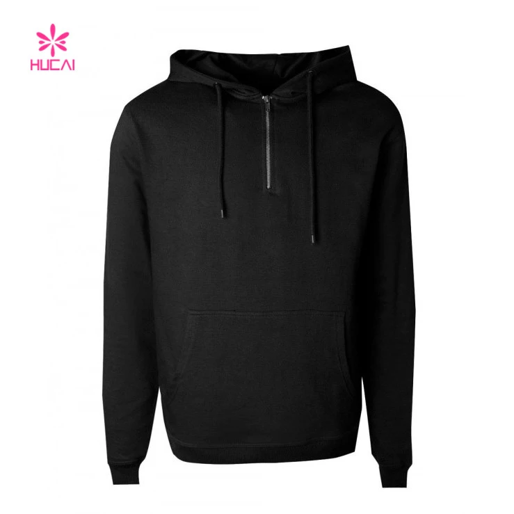 Black Activewear Wholesale Men Cotton Custom Hoodies