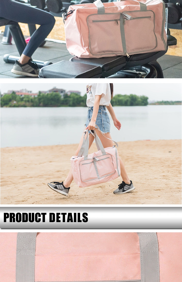 Custom Waterproof Ripstop Nylon Foldable Duffel Bag Custom Logo Sports Gym Lightweight Foldable Travel Duffel Sport Bags