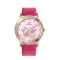 Flower Pattern Women Leather Pearl Watch