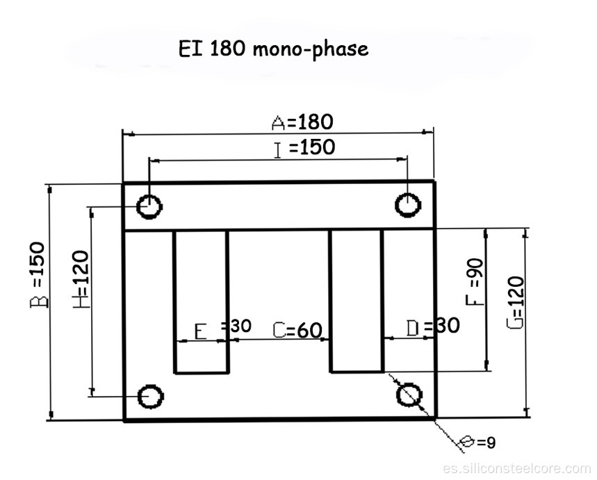 Laminación CRNO EI de 0.5 mm