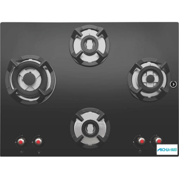 Elica Black Tempered Glass Hobtop 4 Burner