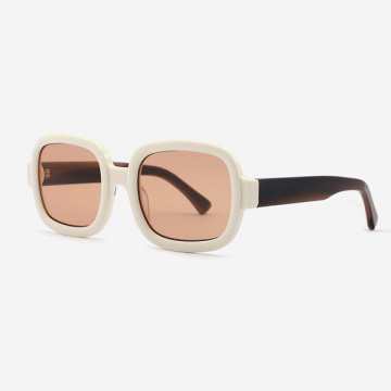 Square and Dimensional Acetate Unisex Sunglasses