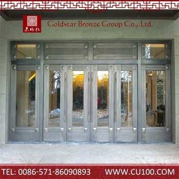 Delicate design exquisite workmanship bronze sliding glass doors