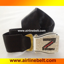 Custom Lettering Rhinestone Airplane Belt