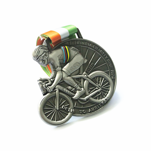 Médaille de balade à vélo de charité en forme 3D personnalisée