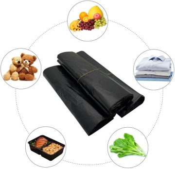 Black Grocery Supermarket Custom Plastic Packaging Bags