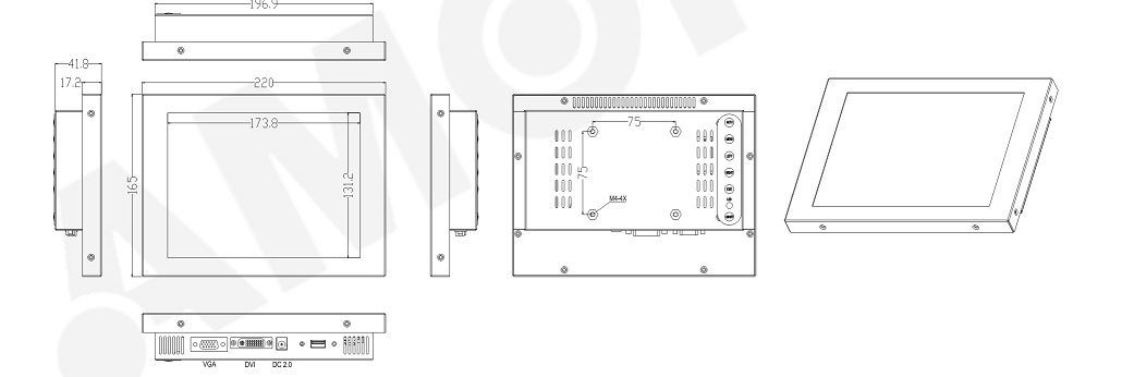 8.4 "Touch Open Frame Monitor 8.4" Touch Open Frame Monitor